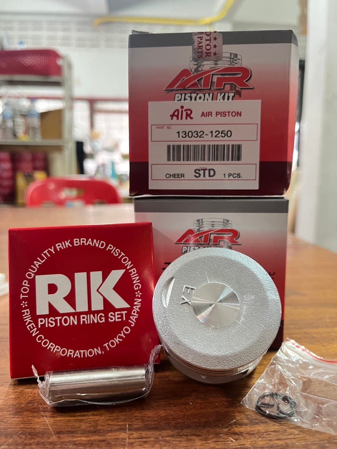 ลูกสูบ AIR Honda Cheer STD 53.00mm พร้อมสลัก แหวน คลิปล็อก ราคา 219 บาท - Mana Racing Shop