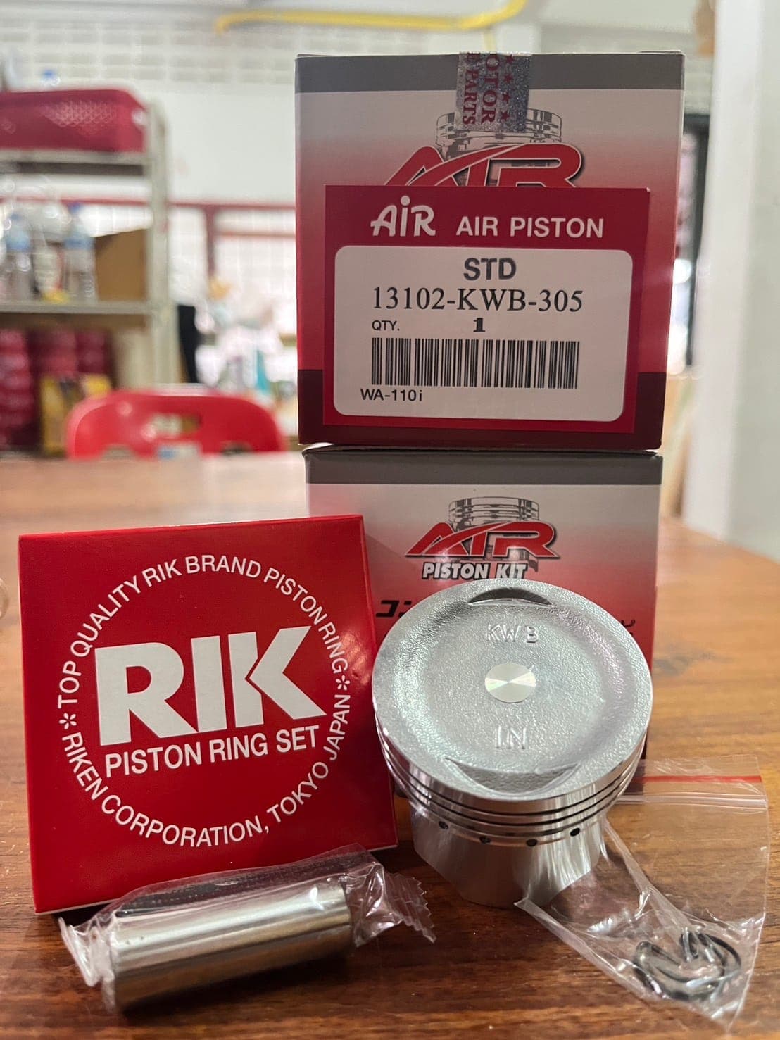 ลูกสูบ AIR Honda Wave110i STD 50.00mm พร้อมสลัก แหวน คลิปล็อก ราคา 219 บาท - Mana Racing Shop