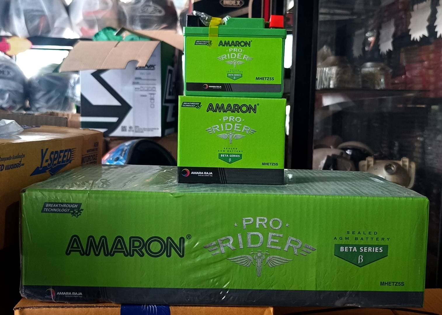 แบตเตอรี่ AMARON MHE-TZ5S ยกลัง 10 ลูก ราคา 3,400 บาท - Mana Racing Shop
