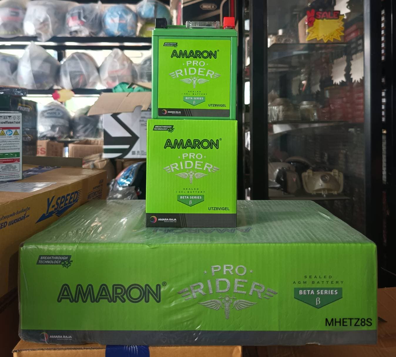 แบตเตอรี่ AMARON UTZ8V iGEL ยกลัง 8 ลูก ราคา 5,100 บาท - Mana Racing Shop
