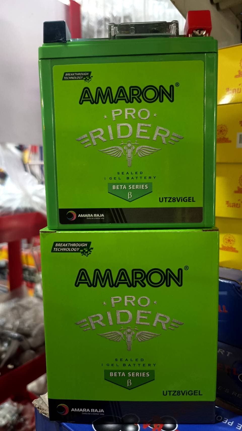 แบตเตอรี่ AMARON UTZ8V iGEL 1 ลูก ราคา 650 บาท - Mana Racing Shop