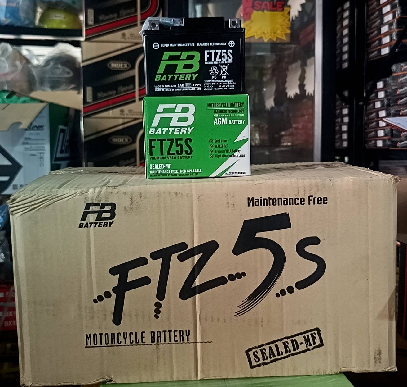 แบตเตอรี่ FB FTZ5S ยกลัง 20 ลูก ราคา 7,400 บาท - Mana Racing Shop