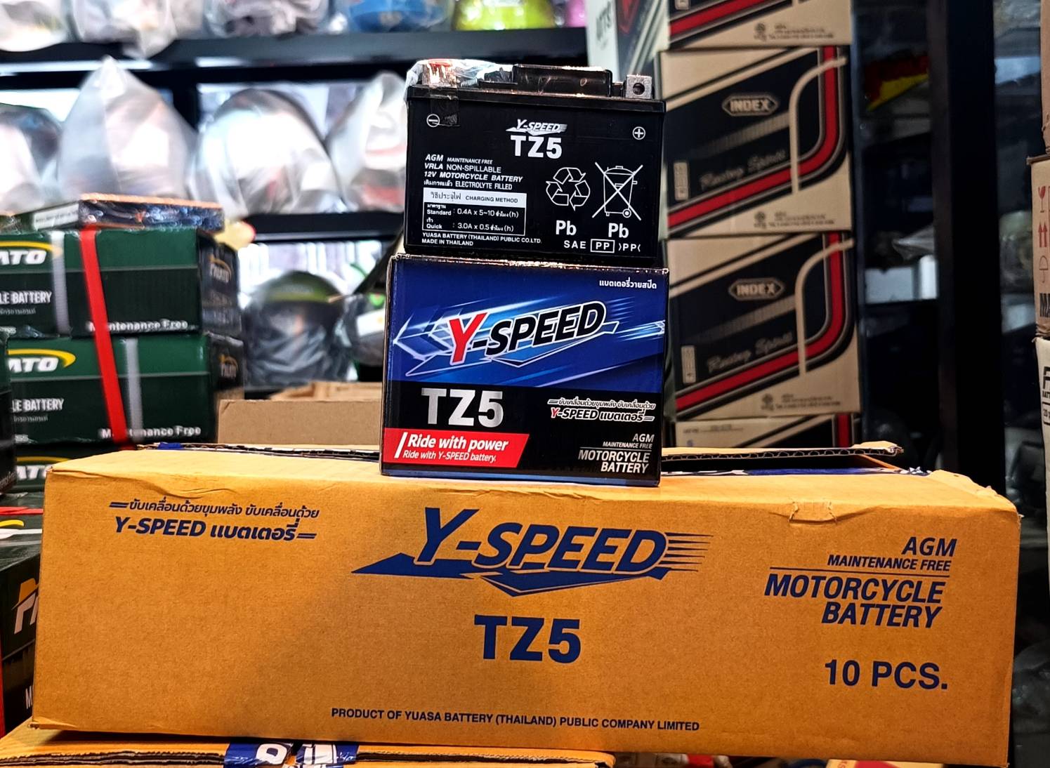 แบตเตอรี่ Y-speed TZ5 ยกลัง 10 ลูก ราคา 2,900 บาท - Mana Racing Shop
