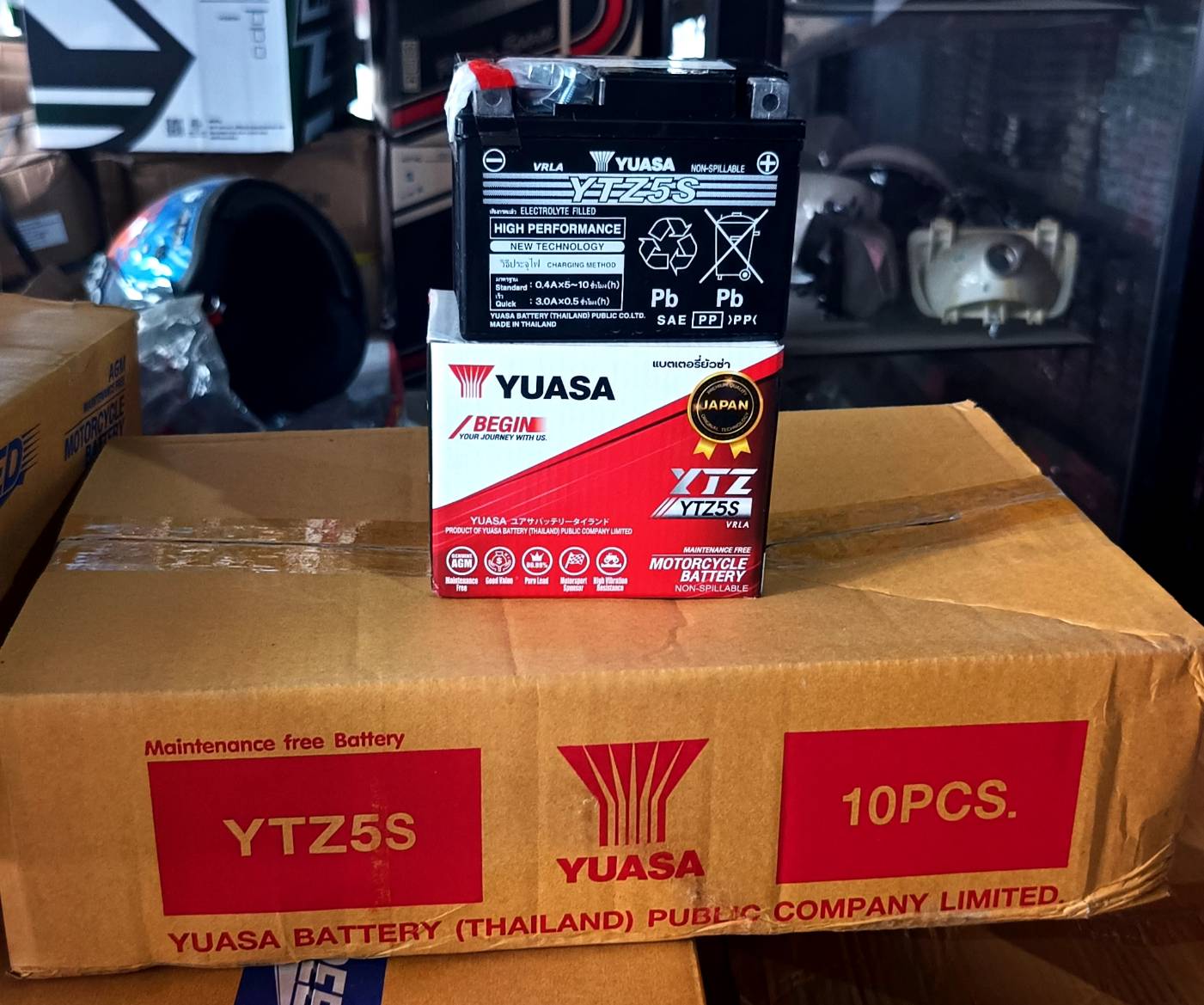 แบตเตอรี่ YUASA YTZ5S ยกลัง 10 ลูก ราคา 3,800 บาท - Mana Racing Shop